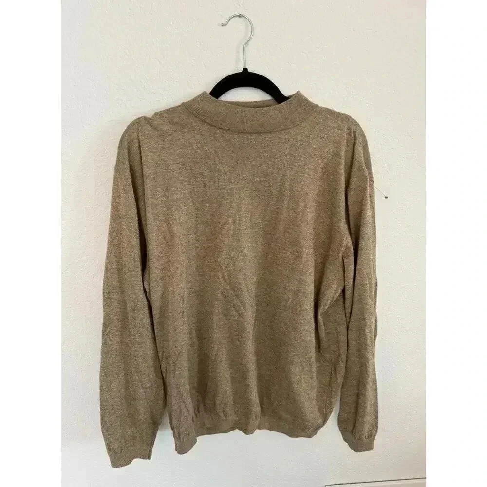 St. Croix Classic Long-Sleeve Mock Turtleneck In Techno-Cotton -Size L